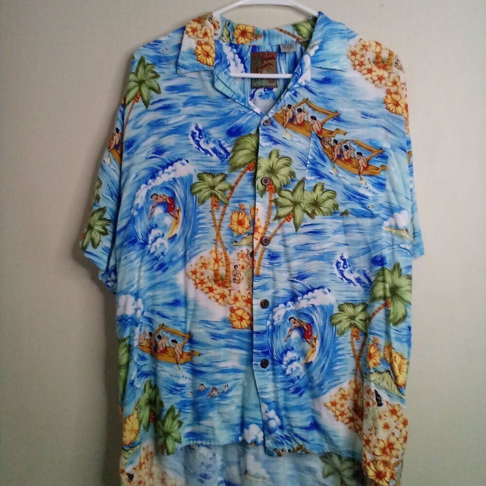 Pineapple Connection Shirt Men M Button Up Short Sleeve Hawaiian Tropical Beach